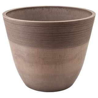 Arcadia Garden Products Etched 12 in. x 9.75 in. Taupe Composite PSW Pot FM30TP - The Home Depot | The Home Depot