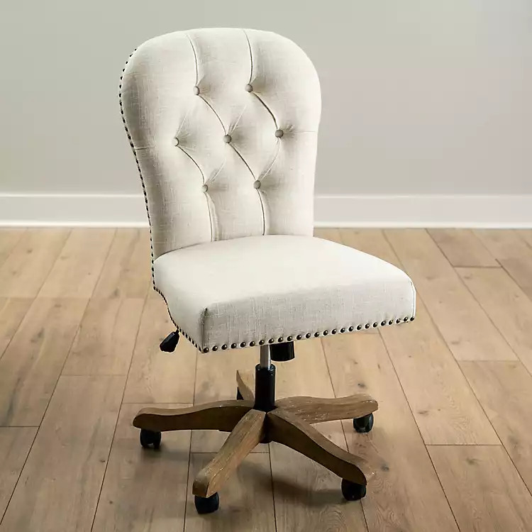 Cream Tufted with Nailhead Trim Office Chair | Kirkland's Home
