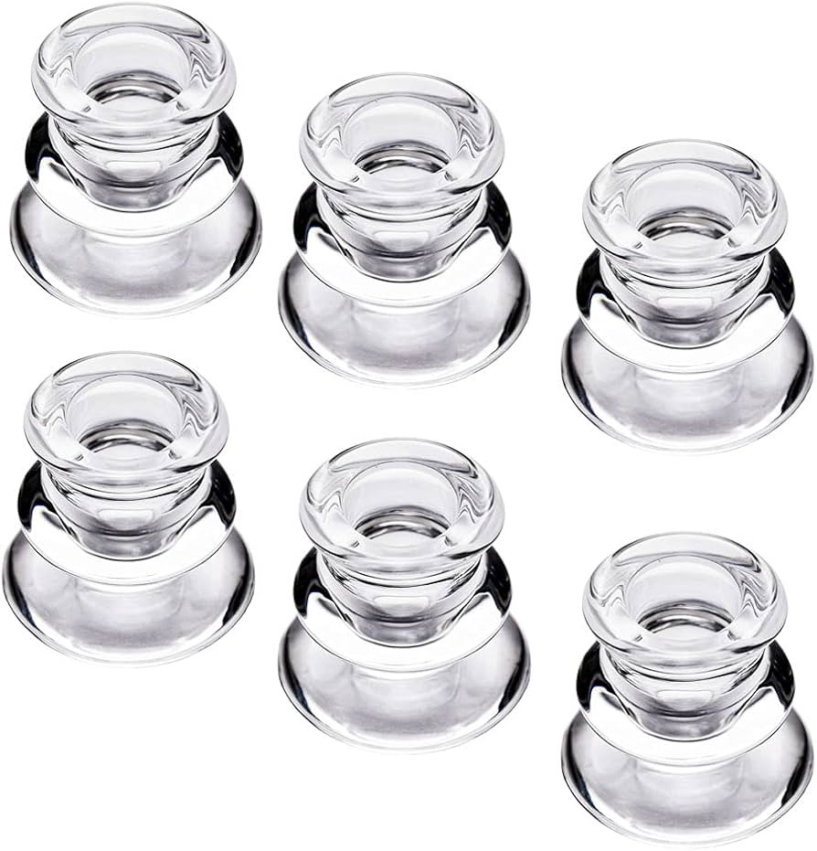 Clear Glass Candlestick Holders, Set of 6 Taper Candle Holders for Wedding, Decoration and Dinnin... | Amazon (US)