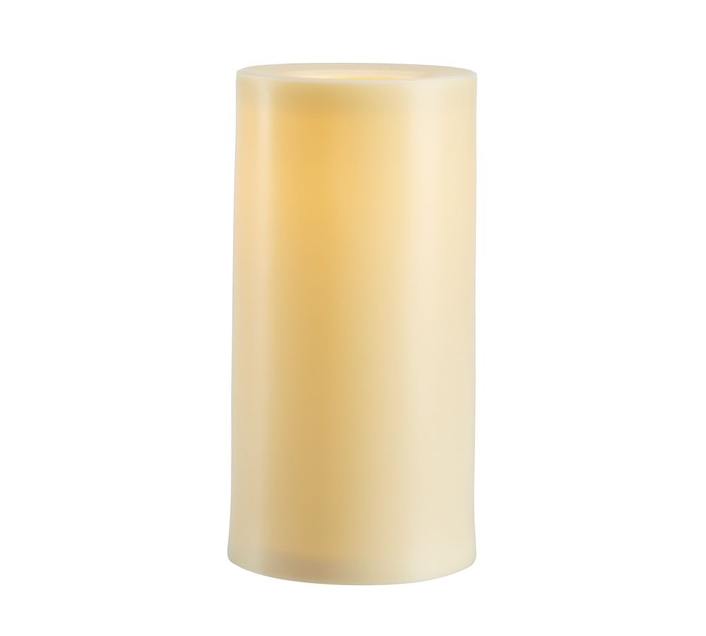 Standard Flameless Outdoor Pillar Candle - Ivory | Pottery Barn (US)