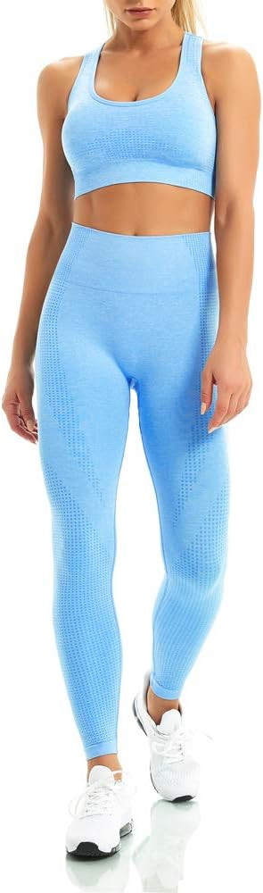 Women 2 Piece Workout Sports Bra And Leggings | Amazon (US)