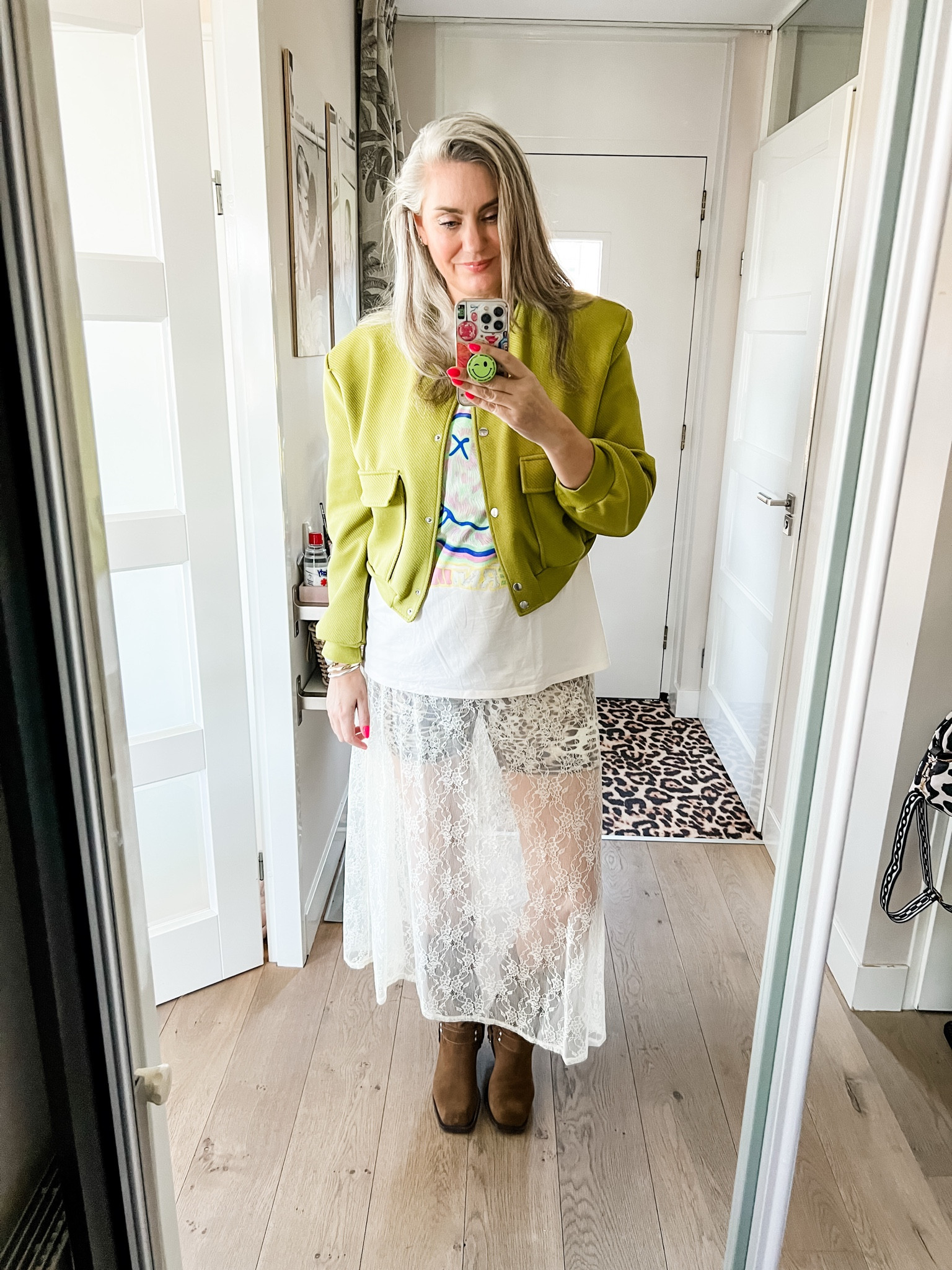 Ootd - Friday. Oversized Nirvana t-shirt, cropped chartreuse green jacket, lace skirt over biker shorts paired with suede biker boots. 



#LTKspring #LTKnederlands #LTKeurope