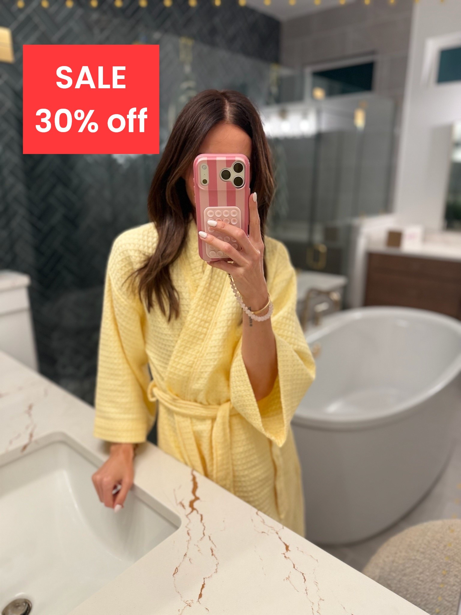 My favorite waffle robe is on sale, 30% off.

#LTKSaleAlert