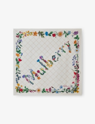 Floral-Pattern Square Silk Scarf | Selfridges