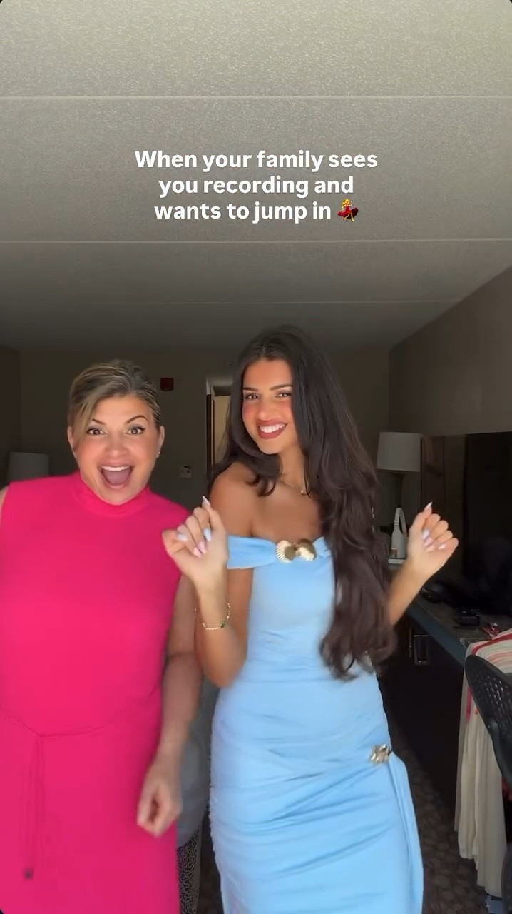 They passed the vibe check 🥳 dress is @peppermayo 🩵