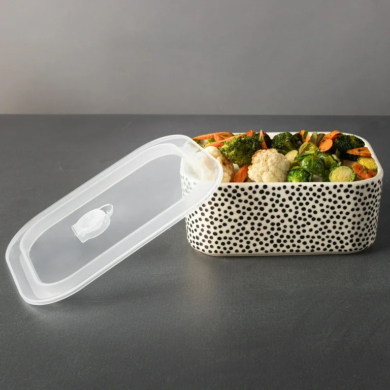 Thyme & Table 4-Piece Rectangle Ceramic Baking Dish & Lid Set - Dot | Walmart (US)