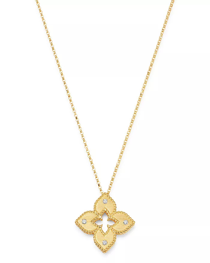 18K Yellow Gold Petite Venetian Princess Diamond Pendant Necklace, 17" | Bloomingdale's (US)