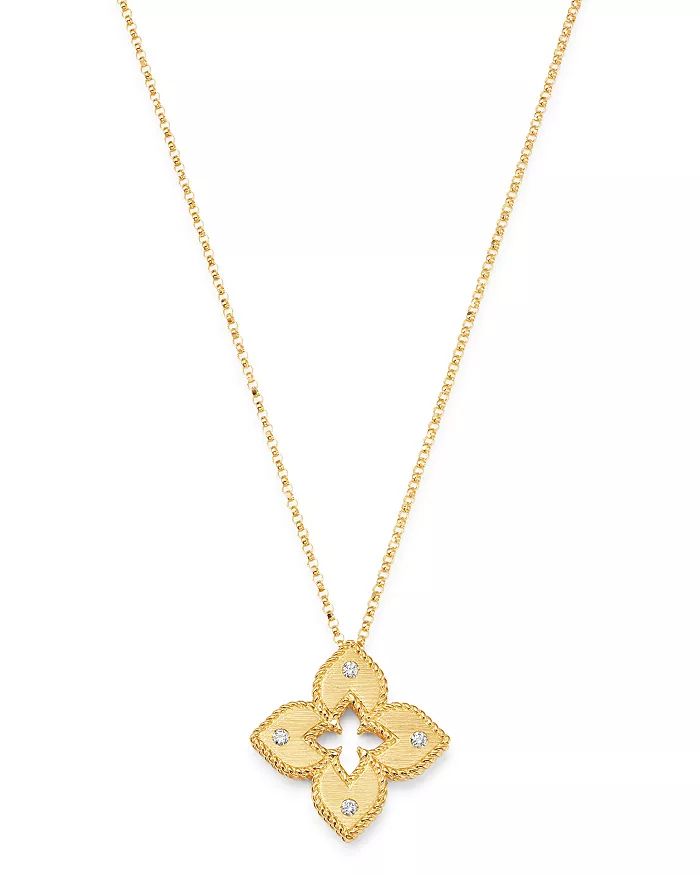 18K Yellow Gold Petite Venetian Princess Diamond Pendant Necklace, 17" | Bloomingdale's (US)