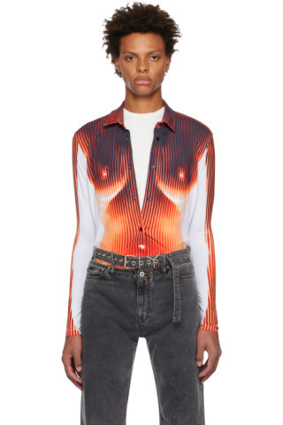 Y/Project - White & Orange Jean Paul Gaultier Edition Shirt | SSENSE