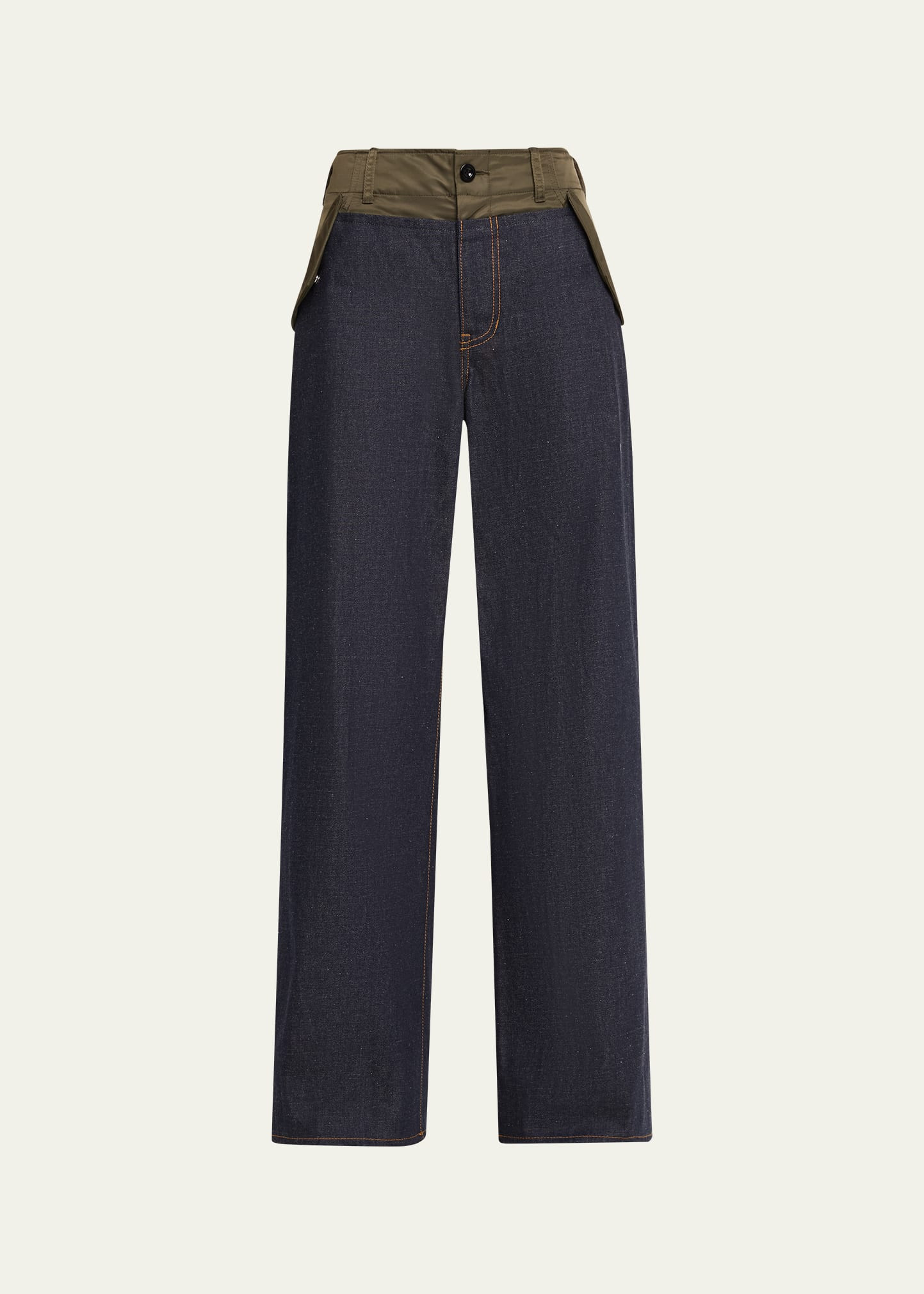 SACAI Hybrid Wide-Leg Denim Jeans | Bergdorf Goodman