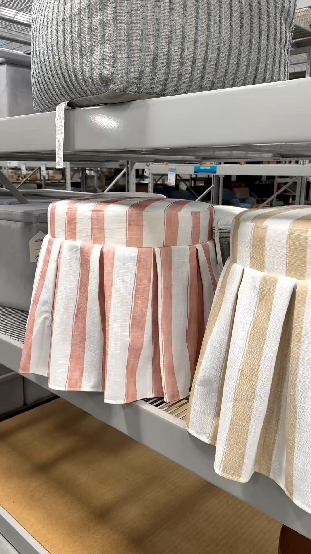 The cutest new ottomans from At Home!!! The pink stripes or floral would be so adorable in a little girls room or at a vanity. Use code AHJ4F for 15% off in store or online!!!

#LTKHome #LTKKids