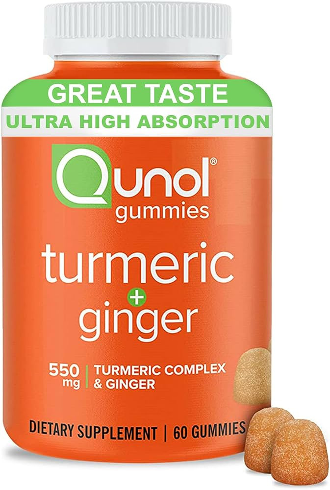 Qunol Turmeric and Ginger Gummies, Gummy with 500mg Turmeric + 50mg Ginger, Joint Support Supplem... | Amazon (US)