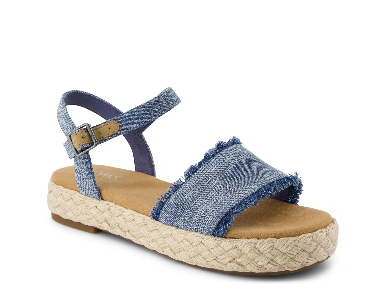 TOMS Abby Espadrille Platform Sandal | Women's | Blue | Size 7.5 | Sandals | Ankle Strap | DSW