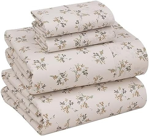 RUVANTI 100% Cotton Sheets – King Size Percale Bedding, Cooling & Breathable Floral Design, Dur... | Amazon (US)