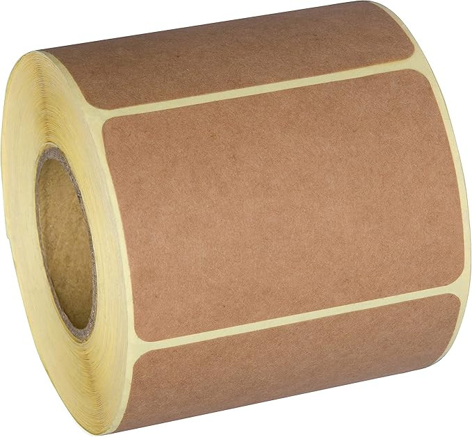 Camp Galaxy 2x3 Inch Natural Brown Kraft Stickers (350 Per Roll) - Rectangular Blank Stickers for... | Amazon (US)