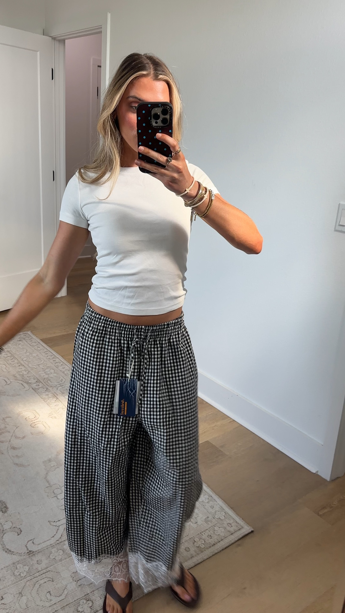 Amazon size small Womens Lace Hem Gingham Barrel Pants Wide Leg Elastic Drawstring Waist Lounge Pants Plaid Trousers with Pockets

#LTKootd #LTKSaleAlert #LTKSeasonal
