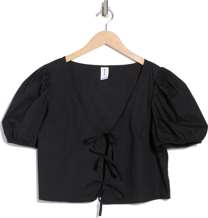 Tie Front Cotton Poplin Crop Top | Nordstrom Rack