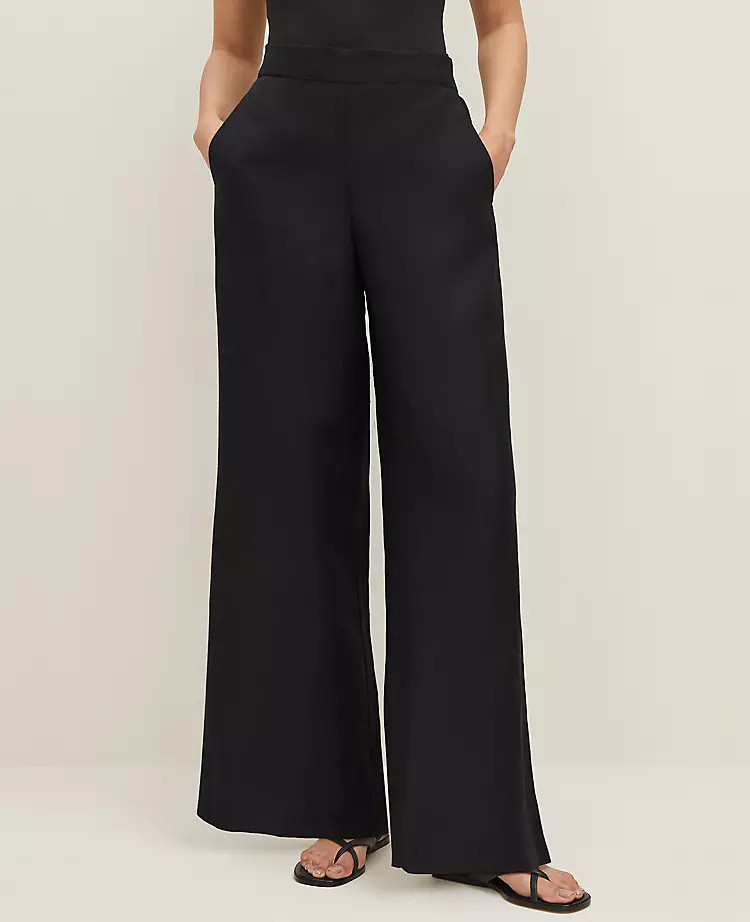 The Petite Easy Palazzo Pant in Linen Blend | Ann Taylor
