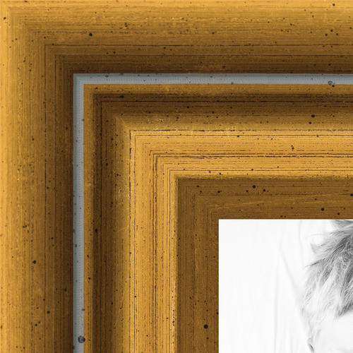 8x10 Gold Step  picture frame with Regular Glass | Art to Frames , Custom and Personalized framing