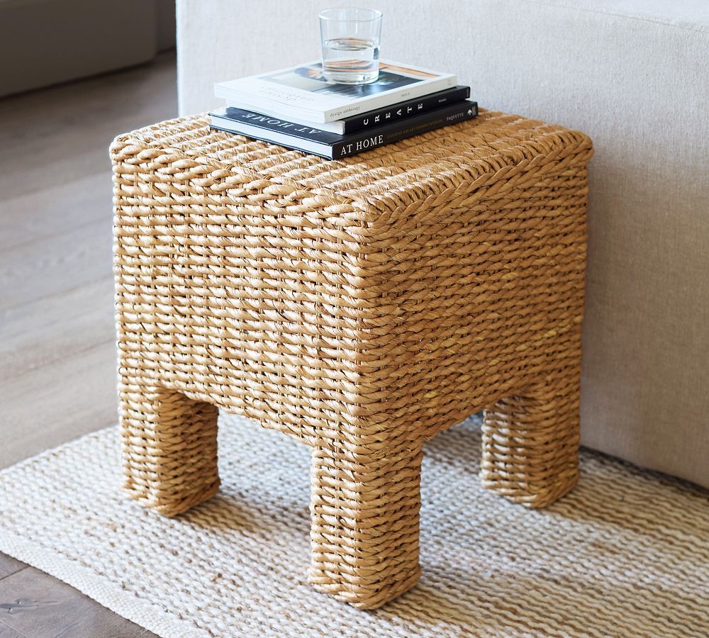 Cardiff Square Woven Side Table | Pottery Barn (US)