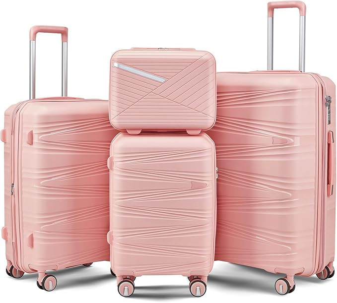 TRAVELEO Luggage Sets 4 Piece Expandable Suitcase Set with TSA Lock | Carry-On PP Hardshell Light... | Amazon (US)