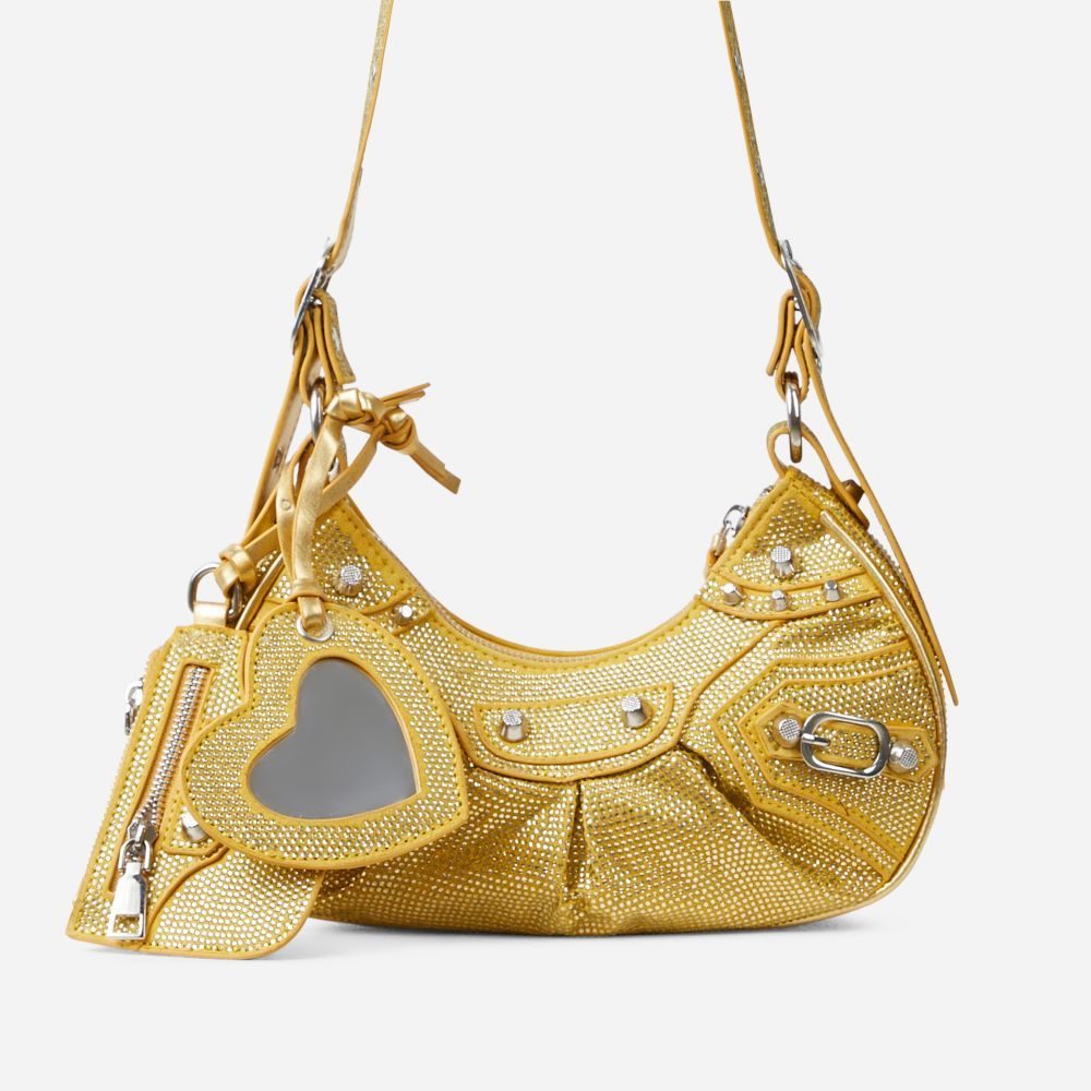 Texas Shoulder Bag In Gold Diamante | EGO Shoes (US & Canada)