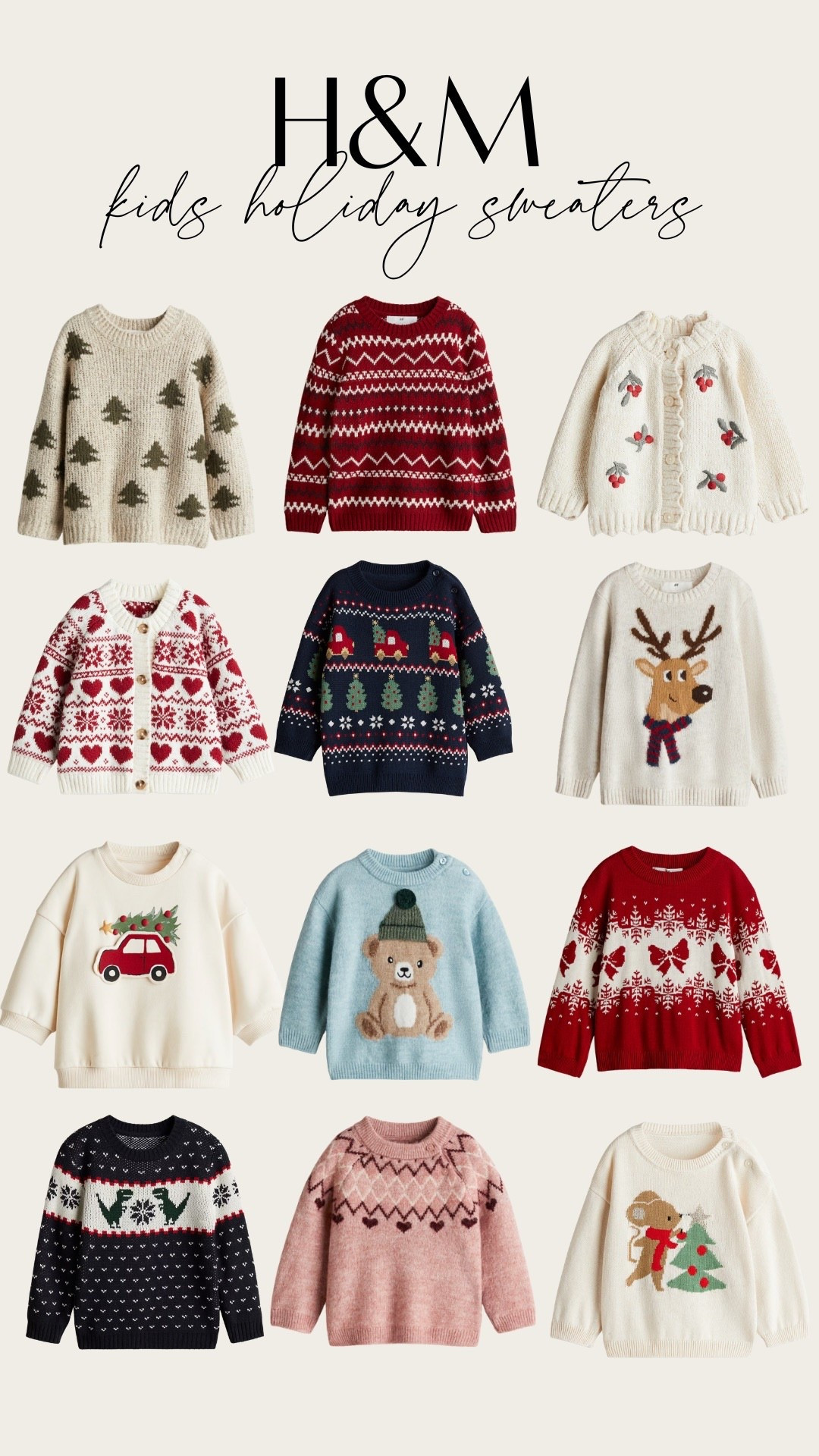 H&M kid and baby holiday sweaters- how cute for holiday family photos?! 20% off in app  

#LTKHoliday #LTKKids #LTKBaby