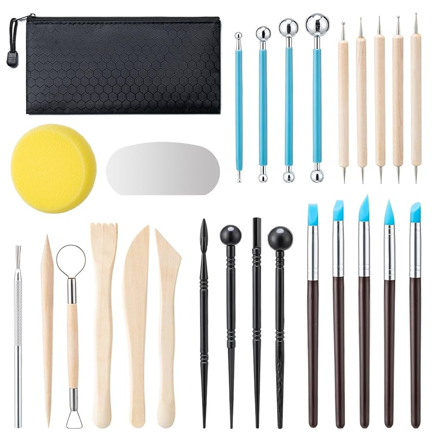 Amrules Clay Tools Kit, 27 PCS Pottery Tools, Practical Polymer Clay Sculpting Tools Kit, Air Dry... | Amazon (US)