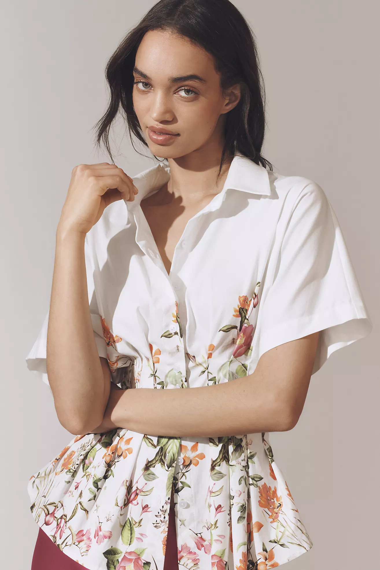 The Tobie Pleated Blouse by Exquise: Short-Sleeve Edition | Anthropologie (US)