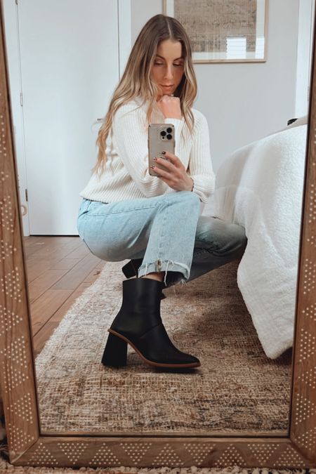Can you believe these gorgeous black leather booties are from Walmart and under $30! Run - because these are sure to sell out! @walmartfashion #walmartpartner #walmartfashion 

#LTKstyletip #LTKunder50 #LTKshoecrush