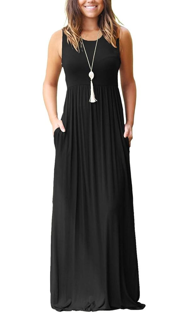 MOLERANI Women's Loose Plain Maxi Dresses Casual Long Dresses with Pockets | Amazon (US)