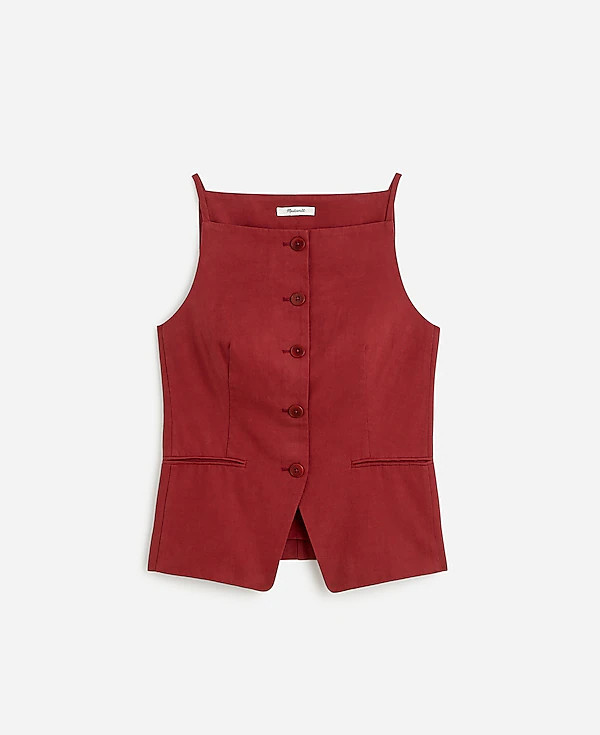 Square-Neck Vest in Drapey Twill | Madewell