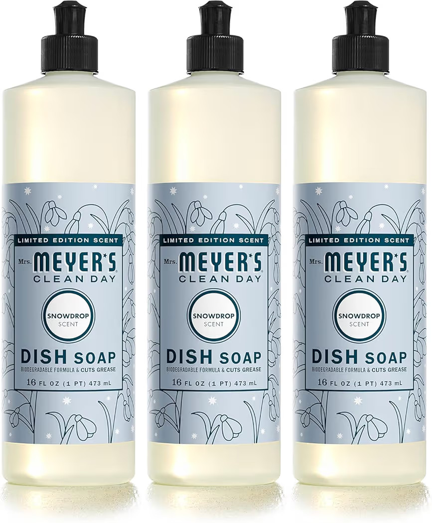 MRS. MEYER'S Clean Day Liquid Dish Soap, Biodegradable Formula, Limited Edition Snowdrop, 16 Fl. ... | Amazon (US)