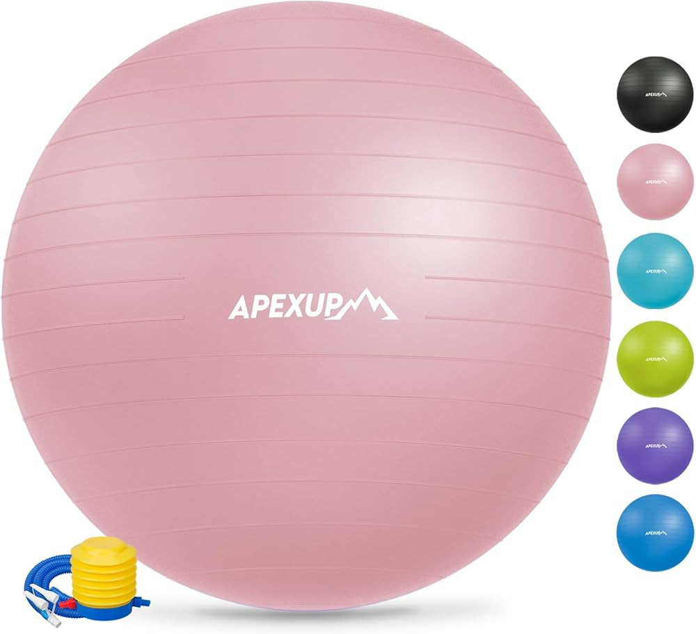 APEXUP Yoga Ball Exercise Ball, Anti Slip Stability Ball Chair, Heavy Duty Large Gym Ball for Fit... | Amazon (US)