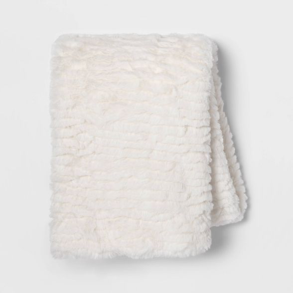 Standard Cut Faux Fur Pillow Case Cream - Threshold™ | Target
