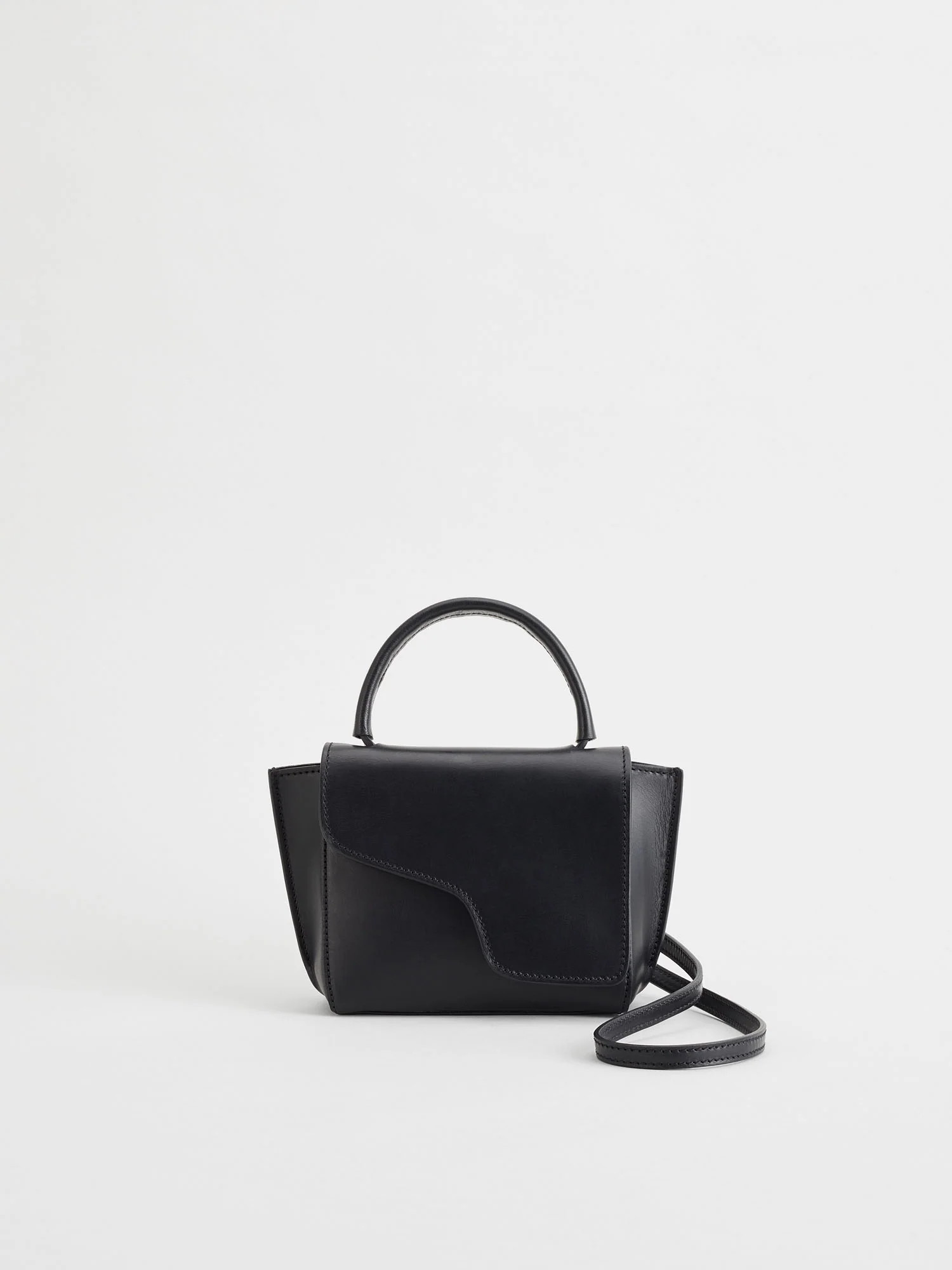 Montalcino Black Leather Mini handbag | ATP Atelier