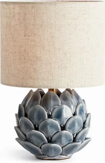 Declan Mini Lamp - Blue Ceramic & Linen Shade - Artichoke | Nordstrom