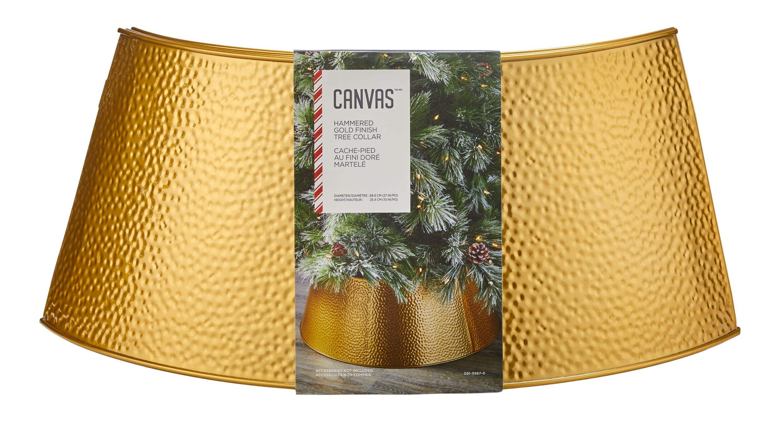 CANVAS Hammered Gold Finish Christmas Decoration Tree Collar, 27-in | Canadian Tire