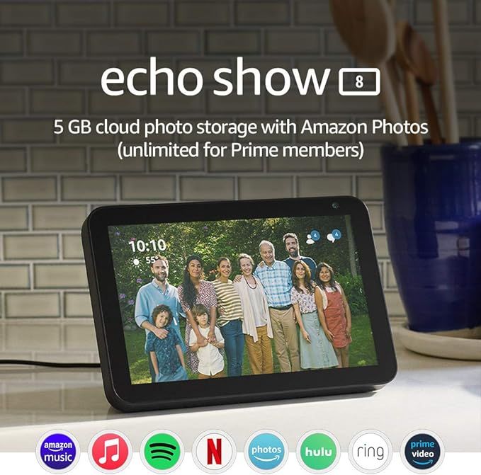 Echo Show 8 -- HD smart display with Alexa – stay connected with video calling - Charcoal | Amazon (US)