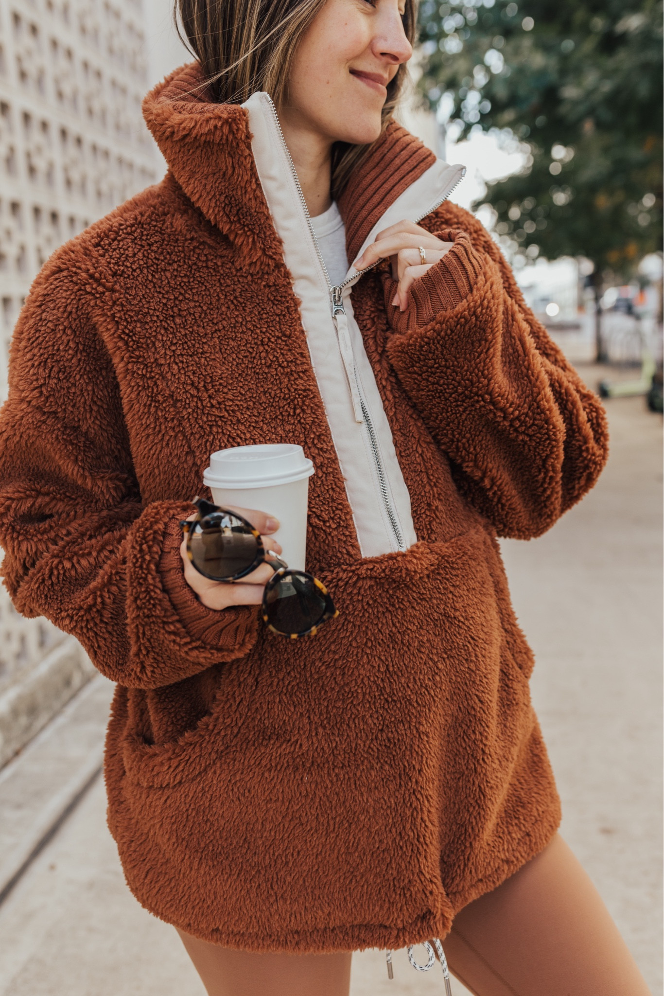 Coziest Sherpa in the most gorgeous color! Really loving Varley lately, such high quality athleisure pieces. Wearing a medium in the pullover, size small leggings. 

#LTKbump #LTKfitness #LTKGiftGuide