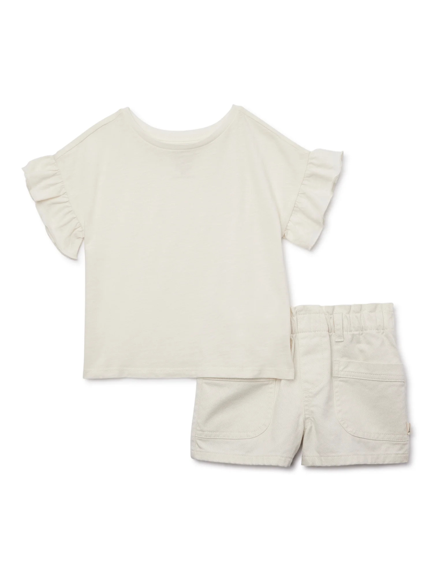 easy-peasy Baby and Toddler Girls Ruffle Tee and Shorts Set, 2-Piece, Sizes 12M-5T | Walmart (US)