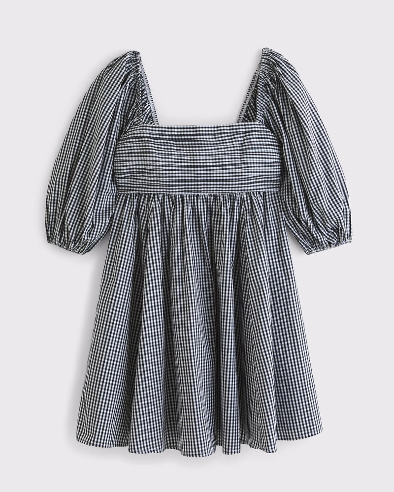 Women's The A&F Emerson Poplin Puff Sleeve Mini Dress | Women's Dresses & Jumpsuits | Abercrombie... | Abercrombie & Fitch (US)