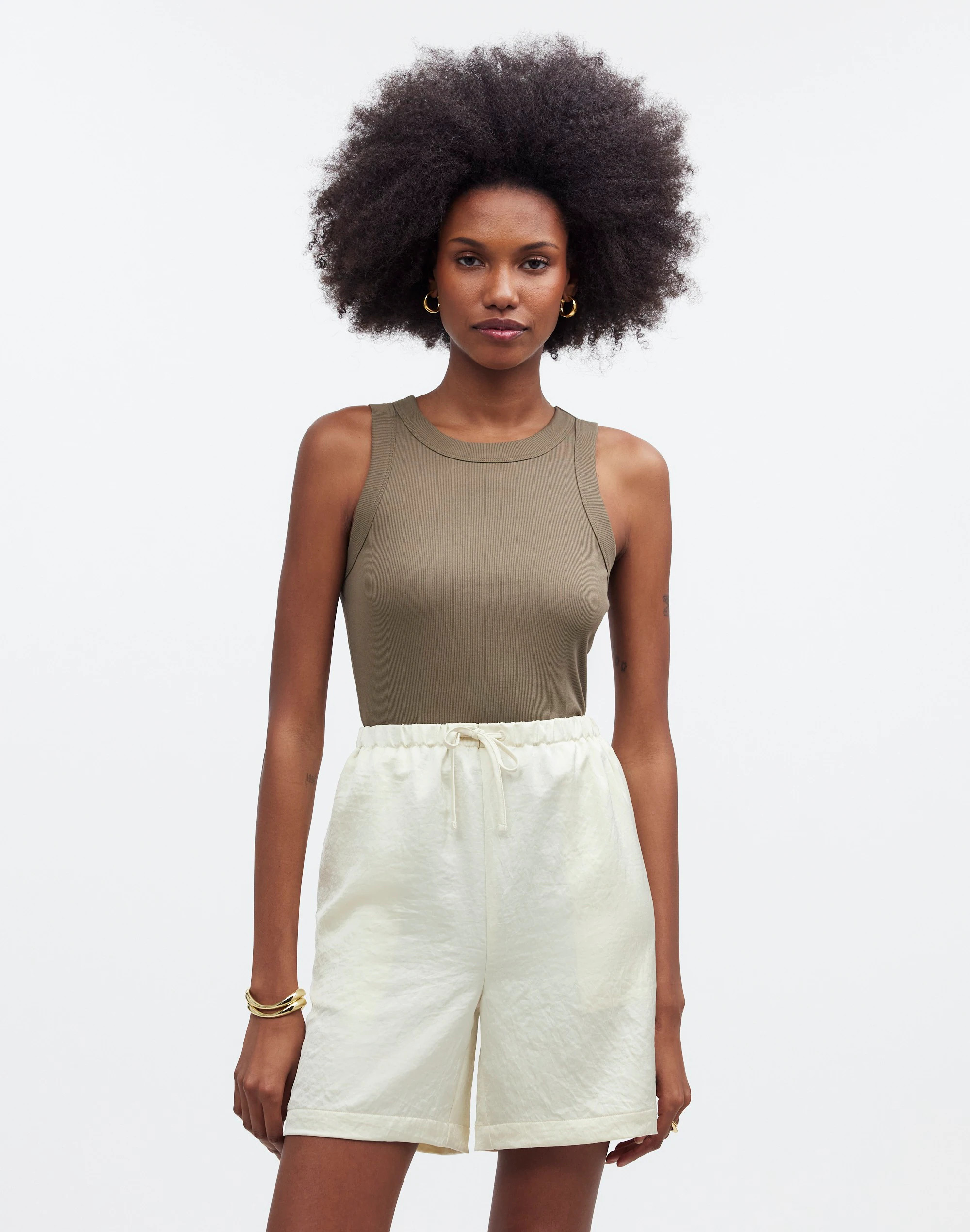 Drawstring Pull-On Shorts in Satin | Madewell