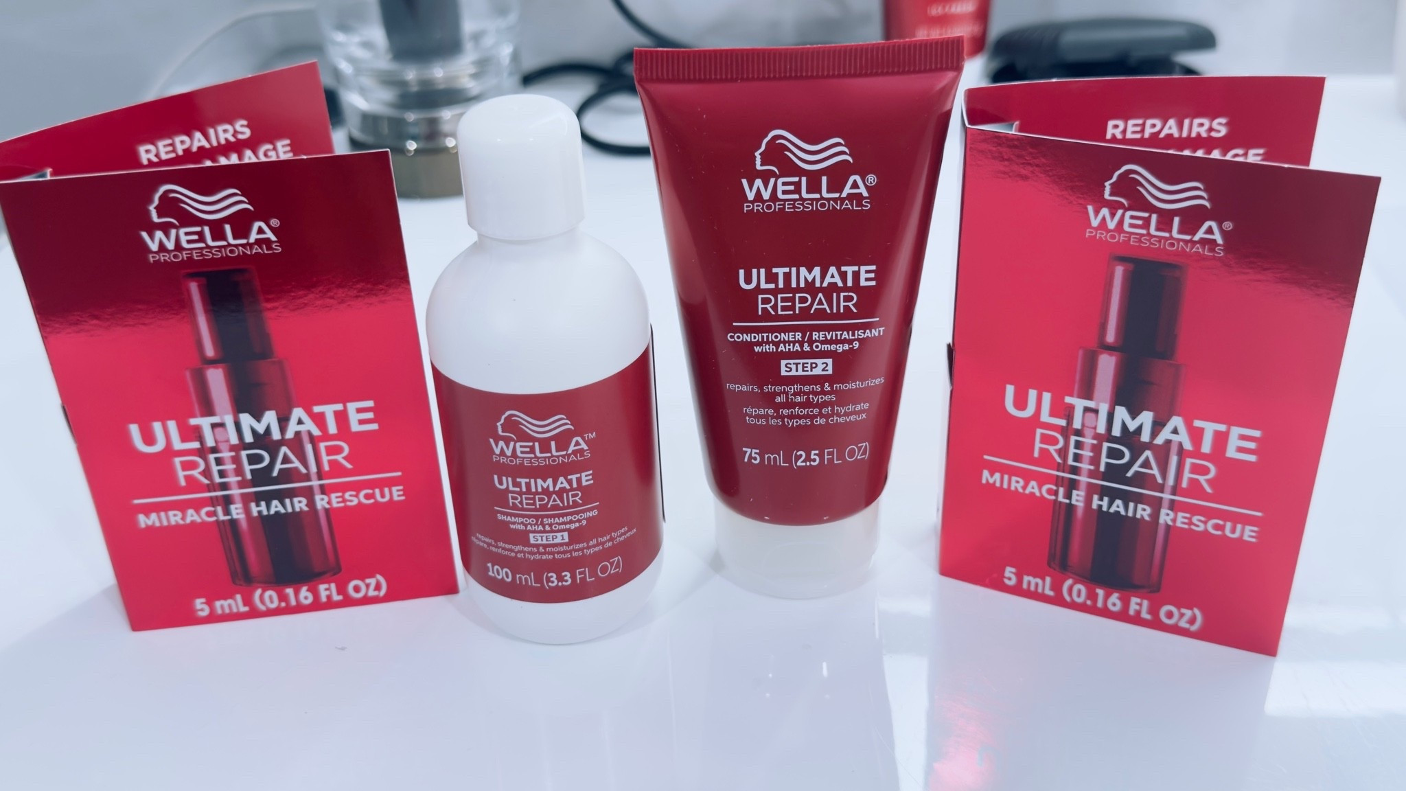 Girl, if your hair has been through it this summer 🥴 — heat, humidity, color, chlorine — this is your sign to switch it up. I’ve been using the Wella Professionals Ultimate Repair system (shampoo, conditioner + the viral Miracle Hair Rescue serum) and my strands feel like a completely different texture. This salon-grade line uses AHA + Omega-9 technology to rebuild hair from the inside out, and it’s clinically shown to cut breakage by up to 99% and leave hair up to 12x smoother. The Miracle Hair Rescue spray is the real showstopper — it’s a 90-second leave-in treatment that detangles, smooths, and strengthens without rinsing. Step 1 shampoo detoxifies with their Metal Purifier tech (bye bleach and heat damage), Step 2 conditioner deep-conditions without weighing hair down, and the serum locks it all in. If you have damaged, color-treated, or heat-styled hair, this 3-step routine is worth the hype — link in bio/LTK to shop the exact products I used 👆✨ #HairRepair #DamagedHairTreatment #HealthyHairJourney #HairCareRoutine #HairGoals

#LTKBeauty #LTKgrwm #LTKSwim