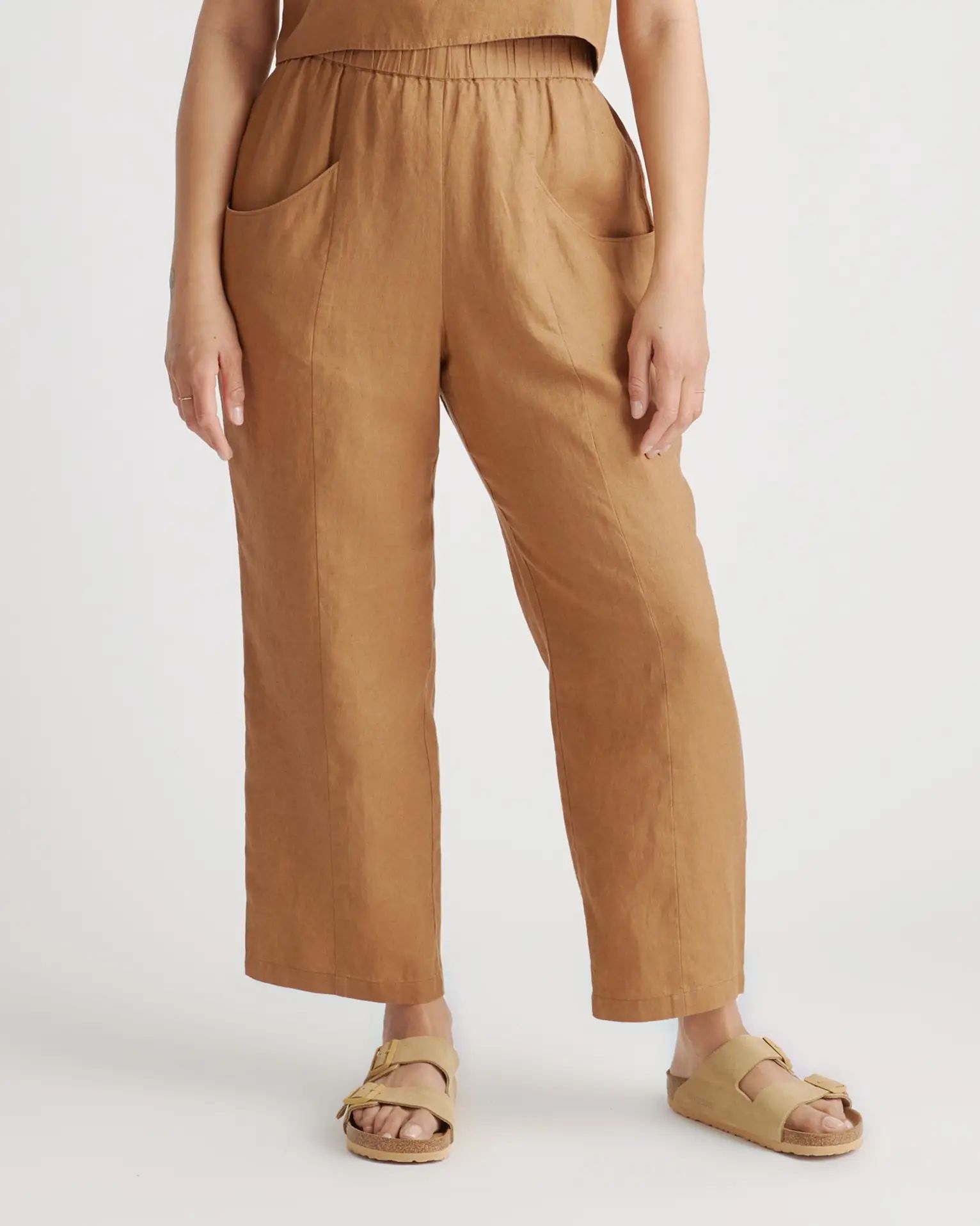 100% European Linen Tapered Ankle Pant | Quince