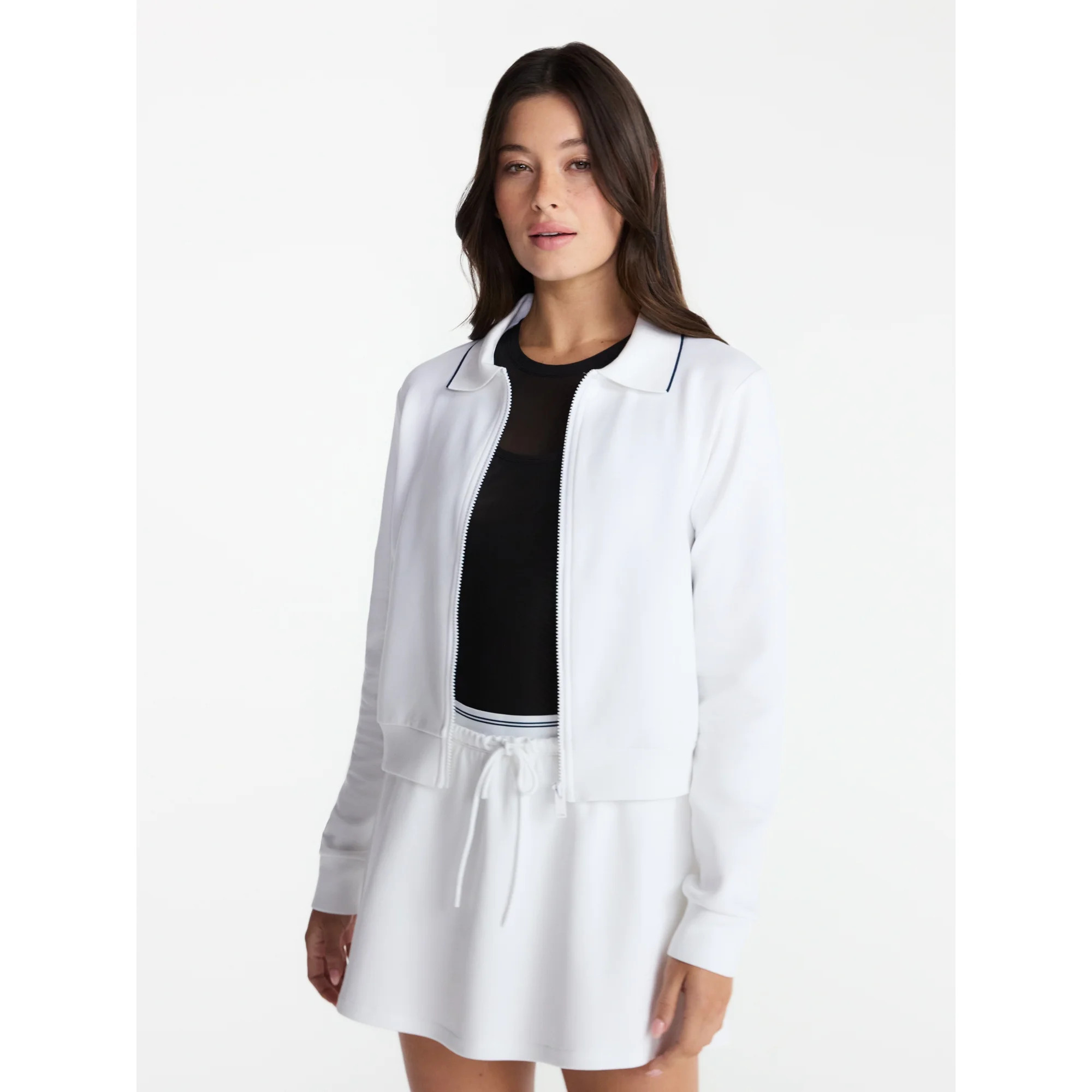 Avia Women's and Women's Plus Zip Front Pique Knit Jacket, Sizes XS-4X | Walmart (US)