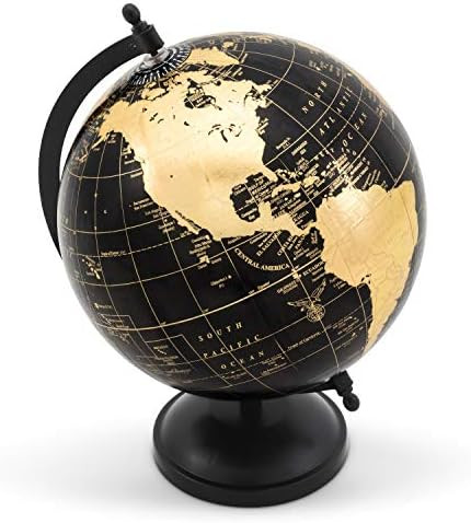 Abbott Collection 57-LATITUDE-10 Globe on Stand-Blk/Gold-11 H, 11 inches high, Black/gold | Amazon (US)
