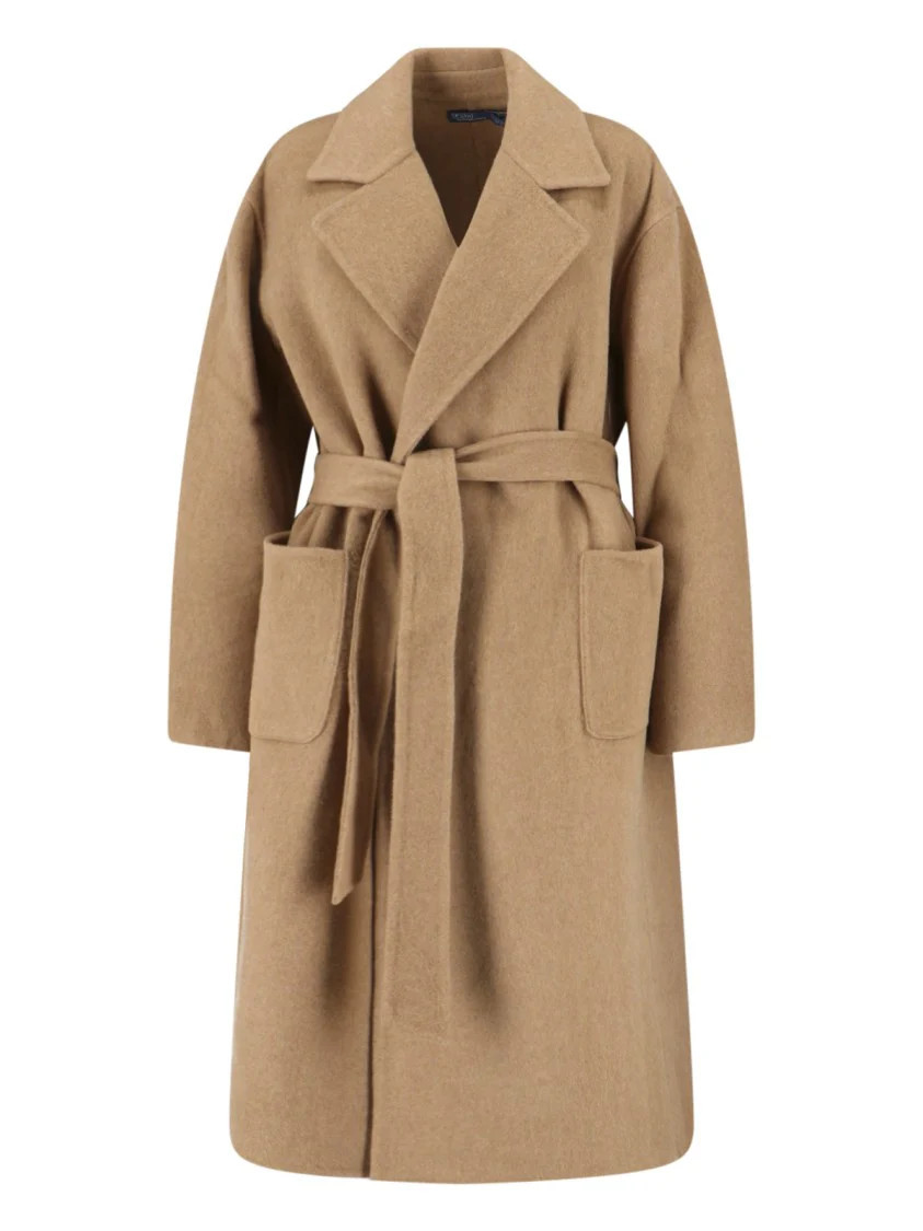 Wool Dressing Gown Coat In Beige Wool | Shop Simon