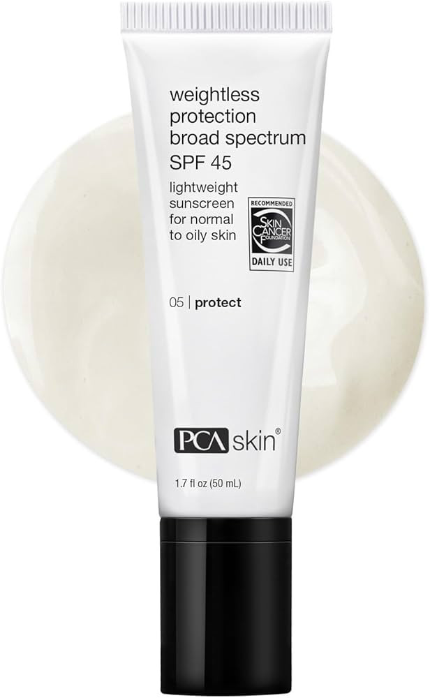 PCA SKIN Weightless Protection Broad Spectrum SPF 45 - Oil-Free Hydrating Face Sunscreen with 8.4... | Amazon (US)
