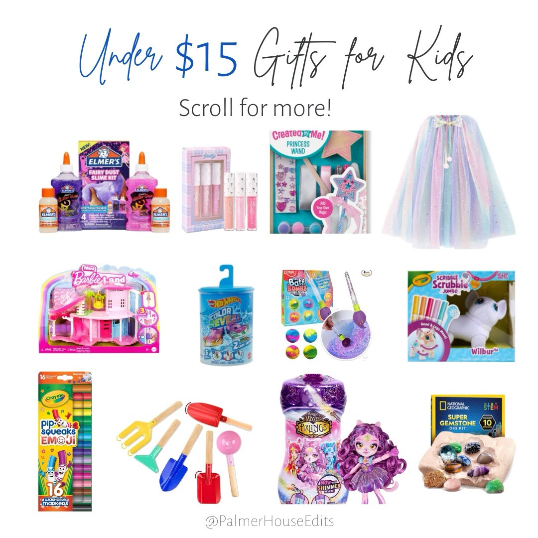 Under $15 gifts for kids? Yes please!  And this is not even the sale price!These gifts are perfect price point for neighbors, cousins, kid white elephant or you can even combine a few to make a bigger gift!
Under $15 kids gift
Under $20 kids gifts
Affordable kids gifts
White elephant gift ideas
Kid Craft gift ideas
Kid books gift ideas
Kid game gift ideas
Gift ideas for 4-8 year olds

#LTKGiftGuide #LTKCyberWeek #LTKKids